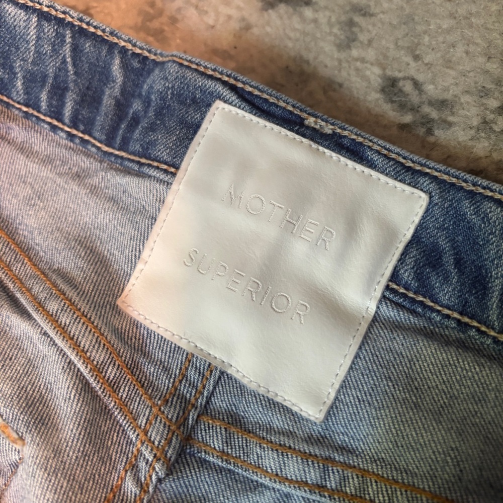 MOTHER Blue Distressed Boyfriend Jeans - Picture 4 of 7